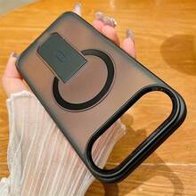 【人気のあるもの】高級マット半透明磁気ワイヤレス充電対応 i Phone air 17 17pro 17pro max 16 15 14 13 12 11 Pro Max Plus 用スタンド付きスマホケース、金属カメラリング衝撃吸収ソフトバッファーハード背面カバー、携帯保護、高品質デザイン強化エッジ耐久性抜群のプロテクティブカバー - ブラック - チェックする 8