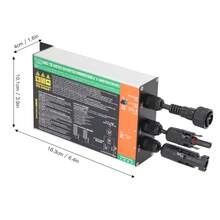 Inversor solar conectado a red de 700 W, microinversor solar de alta eficiencia de conversión, onda sinusoidal pura MPPT, 230 V. - Negro - Ver 2