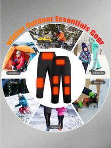 Herren Lässig einfarbige beheizte Lange Hose mit 8 Heizzonen, Einzelsteuerung, Wärmeschutz für den Winter