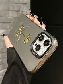 Luxury Coconut Tree Printed Knife And Fork, Middle Eastern Themed 2D Pattern, Fashionable High-End, Suitable As Birthday, Halloween, Christmas, New Year Gift For Colleagues, Friends, Family, Couples. Black Matte Soft Case With Full Protection, Compatible With IPhone 17/16/15/14/13/12/11/Pro/ProMax/X/XR/XS/XSMAX/7/8/PLUS