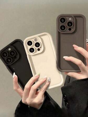 3 pezzi Custodia per telefono di lusso a tinta unita antiurto con protezione per la fotocamera, compatibile con Samsung Galaxy S24 S23 S22 S21 Ultra | REDMI | OPPO | Opaca e protettiva