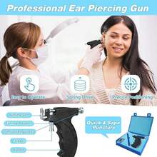Professional Ear Piercing Gun Kit With 18 Pairs 316L Surgical Stainless Steel Stud Earrings For Salon Home Use