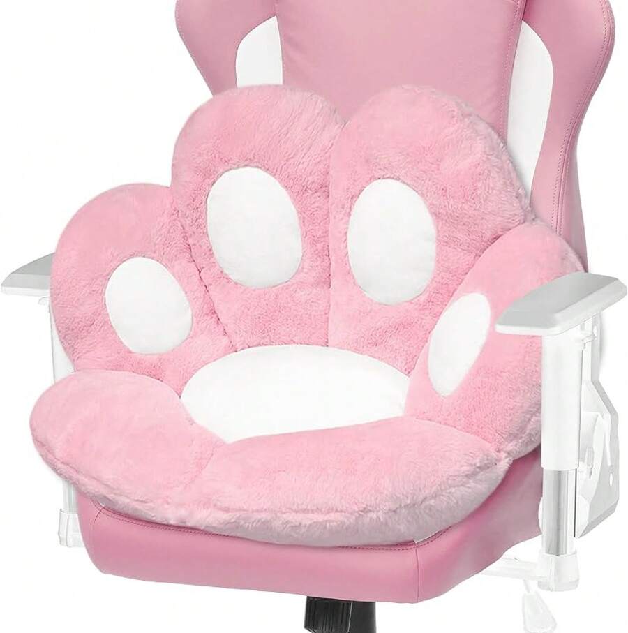 Cat Paw Cushion Comfy Plush Chair Cushions For Office, Gaming, Dining Room And Bedroom Decor (23.6" X 27.6" Grey) Soft Cute Floor Pillow - 粉色 - 查看 1