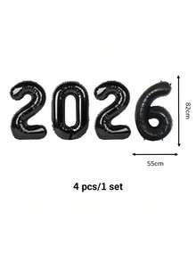 kumozawa 4 个 32 英寸“2026”数字气球，2026 新年气球装饰套装，新年派对装饰气球，用于除夕夜，新年派对装饰，适合 2026 新年派对和家庭聚会 - 彩色 - 查看 12
