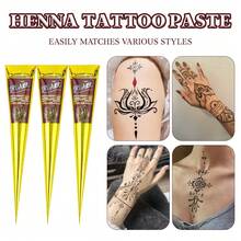 3/4pcs Henna Cream, Brown, Black, Henna Tattoo Cream, Temporary Tattoo, Henna Tattoo Cream Semi-Permanent - Nhiều màu - Xem 4