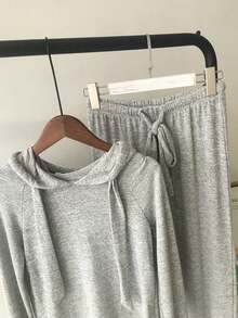 Conjunto de moda para mujer: sudadera de manga larga para mujer + pantalones anchos para mujer, conjunto de 2 piezas para mujer, conjunto mujer, shorts mujer, conjuntos elegantes para dama, conjuntos casuales para mujer, conjunto deportivo dama. - Gris Claro - Ver 6