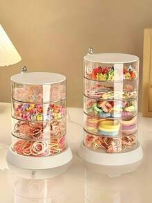 1pc Multi-Layer Storage Box For Hair Accessories, Rotating Hairpin For Headbands, Children's Hair Rope And Hair Band Transparent Storage Box - Multicolor - View 2