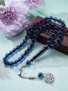 1 件 45 珠 10 毫米透明亚克力 Tasbih/Misbaha 祈祷珠手链，简约设计，适合穆斯林日常祈祷，情侣礼物，适合礼拜、节日 - 彩色 - 查看 7