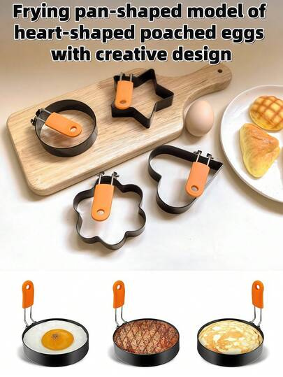 Fritadeira de Ovos 1 peça. Seu filho é exigente para comer? Use esta fritadeira de ovos em formato de ovo para conquistar o apetite do seu filho facilmente. As mães não precisam mais correr atrás dos filhos para alimentá-los! O ovo frito tem bordas perfeitas; polvilhe um pouco de pimenta-do-reino ou ervas e seu prato de café da manhã se transformará instantaneamente em um "tema de céu estrelado" - é incrivelmente atraente.