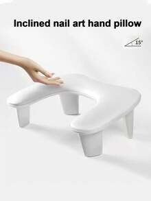 KAMUA Reposabrazos para manicura KAMUA: Reposabrazos en forma de U ajustable para técnicos de uñas - Disponible en 3 colores: negro, blanco y rosa de piel sintética PU para descanso de manos para manicuristas