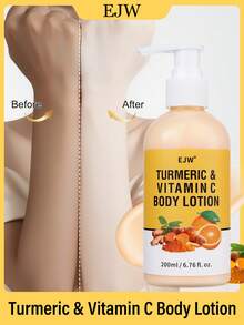 Loção Corporal de Cúrcuma e Vitamina C - Clareia e Uniformiza o Tom da Pele, Hidrata e Suaviza a Pele Seca, Nutre o Corpo, Hidrata e Deixa a Pele Macia e Sedosa