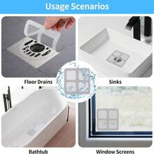 3/6/12 Packs Disposable Drain Hair Catcher Cover Floor Drain Sticker Shower Mesh For Bathroom Floor Bathtub Sewer Square Filter Self Adhesive Sticker 3.9 * 3.9 Inch