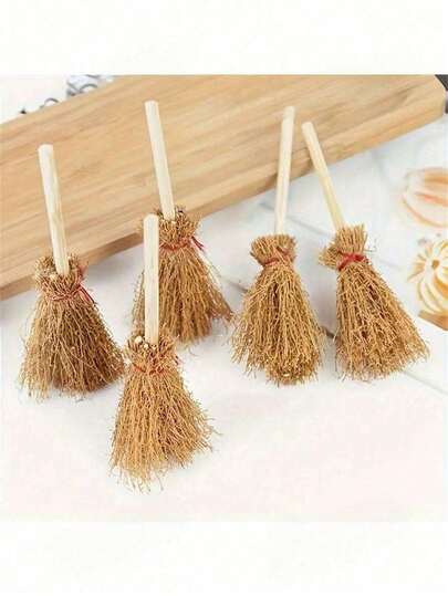 2/10pcs Halloween Brooms, Mini Brooms, Halloween Decorations, Autumn Decorations, Room Decorations, Kitchen Decorations