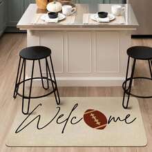 Football Season Doormat, Fall Football Door Mat, Football Welcome Mat Outdoor Rug Outside, Non-Slip Rubber Backing For Front Door, Entrance, Kitchen,Yard - Multicolor - View 4