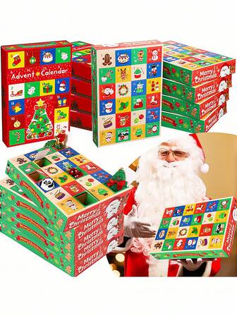 5 st DIY-fyllbara adventskalenderpaket med nedräkning och 24 platser - Överraskningspaket för juldekorationer, julklappar och adventskalender, julfestgåvor