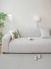 1pc 3D Textured Sofa Cover, Stretch Sofa Slipcover Multi-Functional Full Coverage Sofa Protector, Solid Color Granular Pattern Design, Suitable For Spring, Summer, Autumn And Winter, Protect Sofa And Decorate For Holidays, High Elasticity All-Inclusive Sofa Cover - Light Grey - View 6