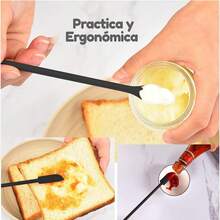 Cuchillo Esparcidor y Rizador de Mantequilla de Acero Inoxidable, Rallador Y Esparcidor de Mantequilla Multifunción con Borde Dentado Trio Espatula Palas de Cocina Delgadas - 1 - Ver 8