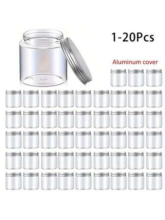 1-10 piezas Tarros de plástico con tapas - Contenedores redondos transparentes de uso múltiple, con tapa abatible, lavables a mano para pintura, cuentas, alimentos, muestras cosméticas y almacenamiento de viaje, almacenamiento de cocina - Reutilizables, sin necesidad de electricidad, reutilizables, duraderos y fáciles de limpiar