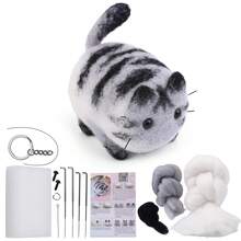 KRABALL, paquete de Material de fieltro de lana hecho a mano para perro y gato sin terminar para hacer muñecas, juguete, regalo para niños, Kit de herramientas de fieltro con aguja - tipo 3 - Ver 21