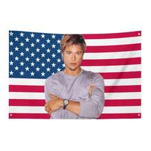 1PC 2x3/3x5 Ft William Bradley Pitt American Flag Room Ornaments Decorative Home Objects Wall Tapestry Barber Shop Outdoor Decors Garage Flags With 4 Brass Grommets For College Dorm Room Decor Outdoor Parties Gift Room Decoration