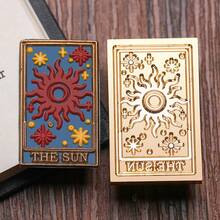 1 Tarot Card Series Fire Lacquer Seal Copper Head, Retro Style, Solid Brass Seal Head, Suitable For DIY Greeting Cards, Sealing Decorations, Desktop Ornaments, Holiday Invitations