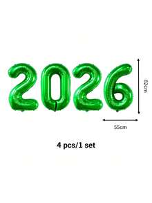 kumozawa 4 个 32 英寸“2026”数字气球，2026 新年气球装饰套装，新年派对装饰气球，用于除夕夜，新年派对装饰，适合 2026 新年派对和家庭聚会 - 彩色 - 查看 14