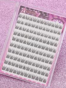 Pestañas postizas en forma de C de 5-12 mm, 10 filas, 120 racimos, sin necesidad de pegamento, convenientes y reutilizables. Pestañas postizas naturales para bodas, fiestas y reuniones de trabajo diarias. Adecuadas para maquillaje de hadas principiante, cosplay, racimo individual de hadas natural perezoso, racimo individual de pequeño diablo de rizos cómicos, pestañas postizas sin pegamento, juego de prueba en caja pequeña