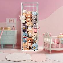 Stuffed Animal Storage Zoo Stuffed Animal Holder Space Save Vertical Stuffed Animals Storage PVC With Elastic Band And Net For Playroom Bedroom Nursery (White)