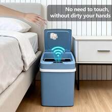 1 Stück Weiß Blau, 2 AA Batterien werden nicht mitgeliefert, Luxus Smart Automatik Heim Smart Switch Sensor Elektrischer Müllbehälter, Mülleimer mit Deckel abnehmbar für Haushalt, Wohnzimmer, Büro, Reinigungsbedarf. Kunststoff Mülleimer / Küchen Mülleimer / Büro Mülleimer / Bad Mülleimer. Weihnachts- & Halloween-Heimdekoration