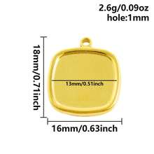 2 Stücke geometrische Cabochon Anhänger, rund/quadratisch/herzförmige 304 Edelstahl Leerrahmen, geeignet für Strass, Steine, Epoxidharz Schmuckherstellung, minimalistische High-Fashion Accessoires für Halskette, Schlüsselanhänger, Taschenkette, Ohrringe, Armband, 18K vergoldet PVD - Geometrie - Übersicht 30