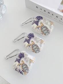 Vỏ tai nghe Bluetooth họa tiết sóng Ukiyo-E Turtle, Vỏ tai nghe họa tiết đại dương, Vỏ tai nghe trong suốt kèm 1 kẹp dây đeo, Tương thích với vỏ , Tai nghe, Vỏ Pro 3, Pro (Thế hệ thứ 2), 3, Pro, 1/2, 4 - Nhiều màu - Xem 4