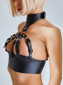 Leather Cage Bra  Bondage Harness Sexy Chest Leather Belt Valentine's Day Gift Ladies' Harness Leather