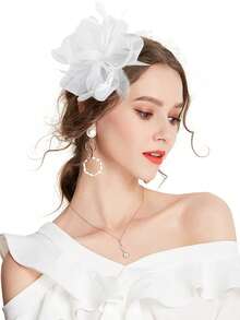 Fascinator Pillbox Hats For Women Feather Flower Church Derby Headband Clip Wedding Tea Party Hat, Mini Cap, Hair Accessories