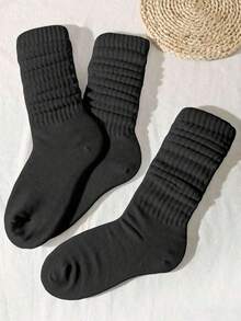 1/3/5/6 Paar Damen Overknee Strümpfe, Oberschenkel Socken, Rundhalssocken, einfarbige Kalbsledersocken, Strumpfhalter Socken, einfach und für alle Jahreszeiten geeignet, sehr passend für den täglichen Gebrauch