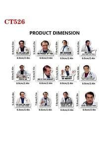 Set Of 6- Refrigerator Stickers, Fun Refrigerator Stickers, Decorative Magnets, Personalized Refrigerator Stickers, Suitable For Kitchen, Office, Whiteboard Storage Cabinets And Dishwashers, Kitchen Decoration, Home Decoration, Day Gifts - Multicolor - View 5