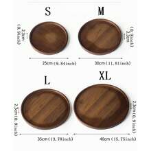 1pc Walnut Round Tea Tray, Suitable For Snacks, Desserts, Cookies, Tea, Appetizers, Home Gatherings, Festivals, Birthdays