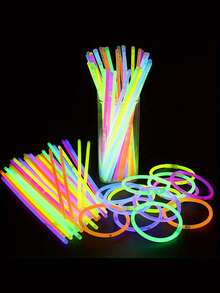 100 Pack Ultra Bright Glow Sticks Bulk Party Pack Glow In The Dark Party Supplies Glow Sticks Necklaces Bracelets With Connectors 8" Glow Stick Light Up Toy Birthday Wedding Pool Halloween - Multicolor - View 7