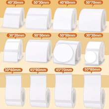 Marklife White Square Stickers, Available In Various Sizes (40x30mm), Compatible With M110/M200/M120/M220/P50/L7 Self-Adhesive Circular Stickers, Used For Barcode And DIY Logo Design, Can Labels - Multicolor - View 2