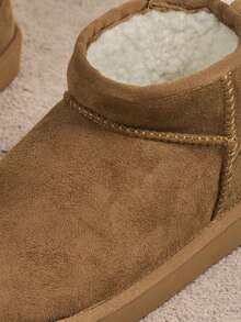 女式西式保暖内衬休闲运动衫，秋冬 - 棕色 - 查看 7