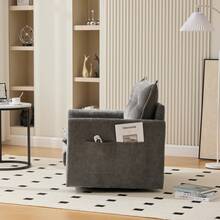 Swivel Chair - Gray + Chenille - View 9
