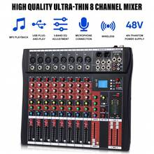 6/8/12/16 Channel Mixer Audio Console, Professional Music Mixer DJ Mixing Board With Reverb Bluetooth MP3 Player 48V Phantom Power Supply USB Recording For Studio Karaoke Live Performance - 查看 5