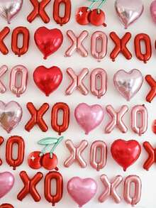 Bộ 61 bóng trang trí tiệc ngày lễ tình nhân, bóng bay lá kim loại "XOXO" 16" màu đỏ và vàng hồng, bóng bay hình quả anh đào, bóng bay hình trái tim 18" màu đỏ, hồng, vàng hồng, thích hợp làm phông nền chụp ảnh ngày lễ tình nhân, ngày lễ tình nhân Galentine, tiệc độc thân, Yay, cầu hôn, tỏ tình, trang trí phòng ngọt ngào lãng mạn, đạo cụ chụp ảnh, ngày gia đình - Nhiều màu - Xem 8