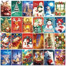 50pcs Christmas Holiday Family Gathering Decor Cards, Snowflake & Snowman Wall Cards, Postcards
