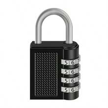 1 Piece Of Black 4-Digit Combination Lock, Which Has The Functions Of A Padlock And An Anti-Theft Lock, A Large-Sized Outdoor Padlock Made Of Metal Material, And Is A Practical Travel Accessory. It Symbolizes The Safety And Reliability Of Item Storage, The Convenience And Peace Of Mind Of Operation, And The Secure Protection Of Property. Suitable For People Who Often Travel
