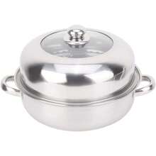 Olla de de una sola capa de acero inoxidable, 28cm de olla Hotpot Food Ollas para cocinar Cocina doméstica - 1 - Ver 2