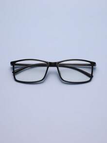 Women's & Men's Square Plastic Fashion Glasses - Non-Prescription Flat Eyewear For Computer Reading, Gaming, TV & Mobile Phone Use - Clear - View 2