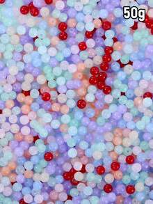 Glass Beads Kit, Mix Colors Glass Round Beads Kit For Jewelry Making, DIY Friendship Bracelet Necklace Earrings Crafts Gifts, Dual Colorful Crack Beads