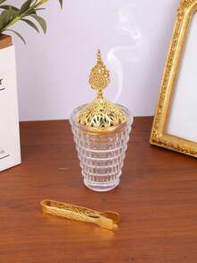 1 Peça/1 Conjunto de Queimador de Aromaterapia de Vidro Transparente Leve e Luxuoso, Queimador de Incenso de Estilo Árabe do Oriente Médio, Pode Ser Usado Como Difusor ou Queimador de Aromaterapia, Para Decoração Doméstica, Quarto, Sala de Estar (Como Peça Central), Escritório, Espaço de Yoga e Festas, Criando uma Atmosfera Elegante