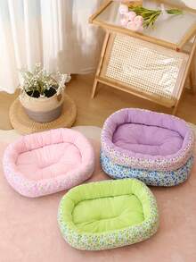 1pc LANGXINGCS Sofa-Shaped Dog/Cat Bed, Lightweight Breathable Floral Pattern, Machine Washable Soft & Comfortable, All-Season Use, Suitable For Medium/Small Dogs & Cats, Poodle, Teddy, Bichon Frise - Multicolor - View 8