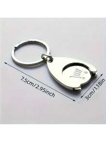 1pc Detachable Shopping Cart Keychain - Convenient Keyring, Portable Keychain, Supermarket Trolley Coin Holder, Suitable For Car, Backpack And Handbag - Perfect Gift For Birthday, Party And Holiday, Great Gift For Family, Friends Or Lover, Even Christmas Gift - Silver - View 2